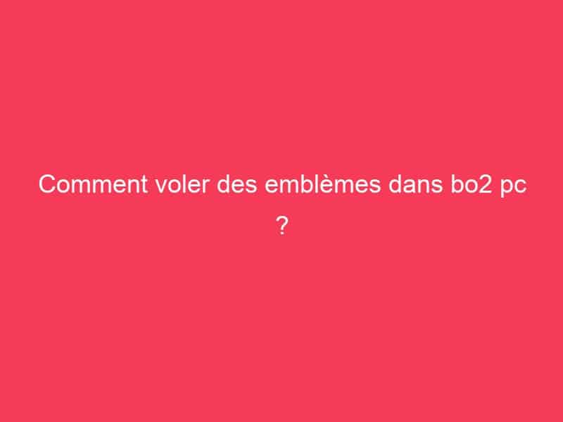 Comment voler des emblèmes dans bo2 pc ? - GAG01